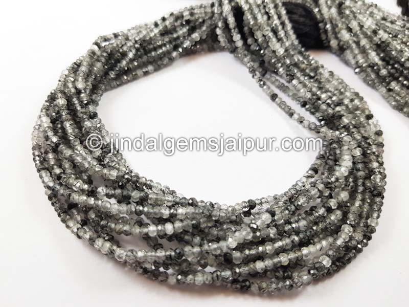 Black Rutail Micro Cut Round Beads